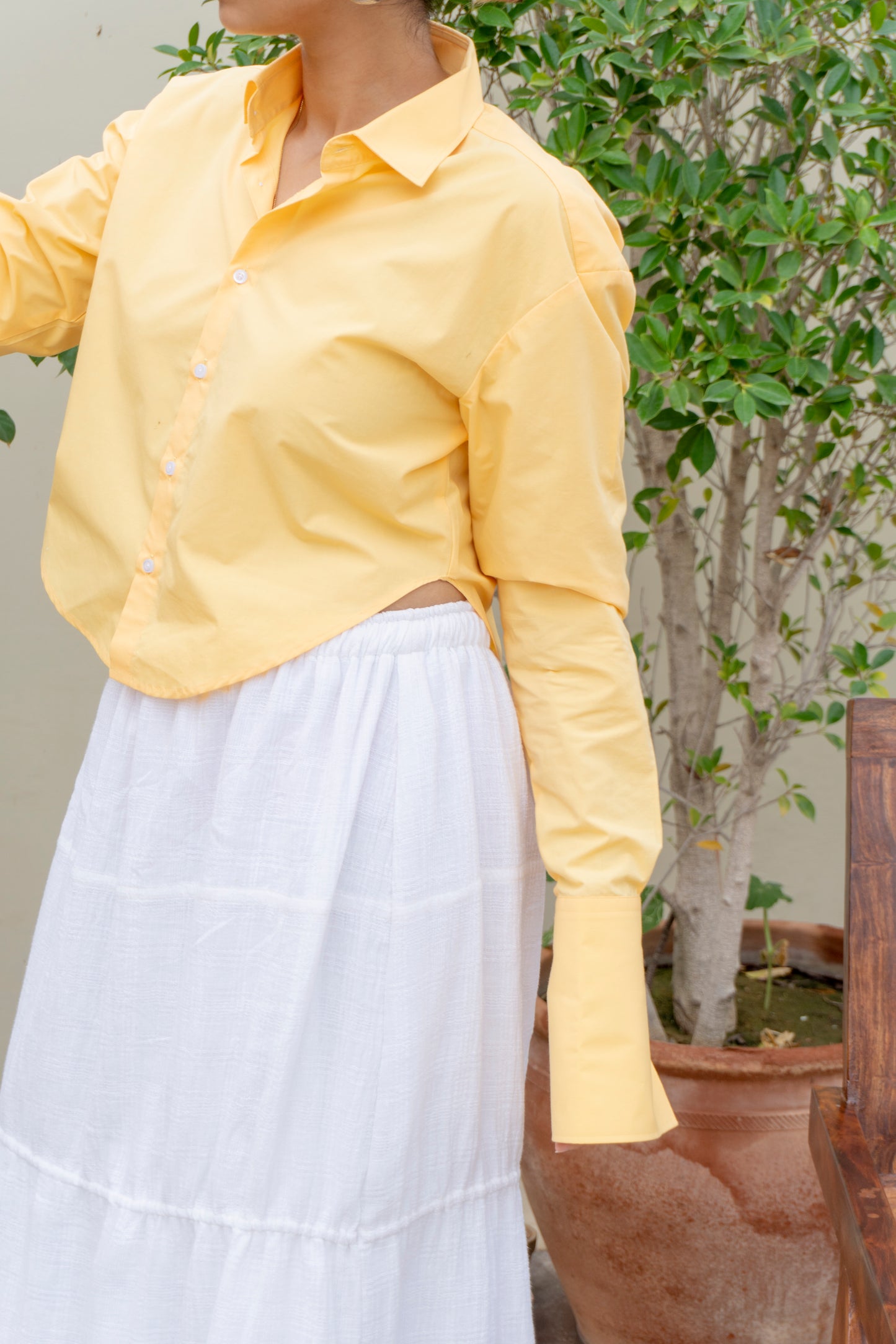 Citrine Round-Cropped Shirt