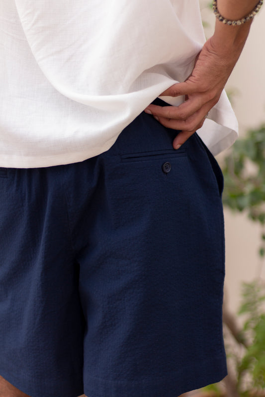 Seersucker Relaxed Shorts