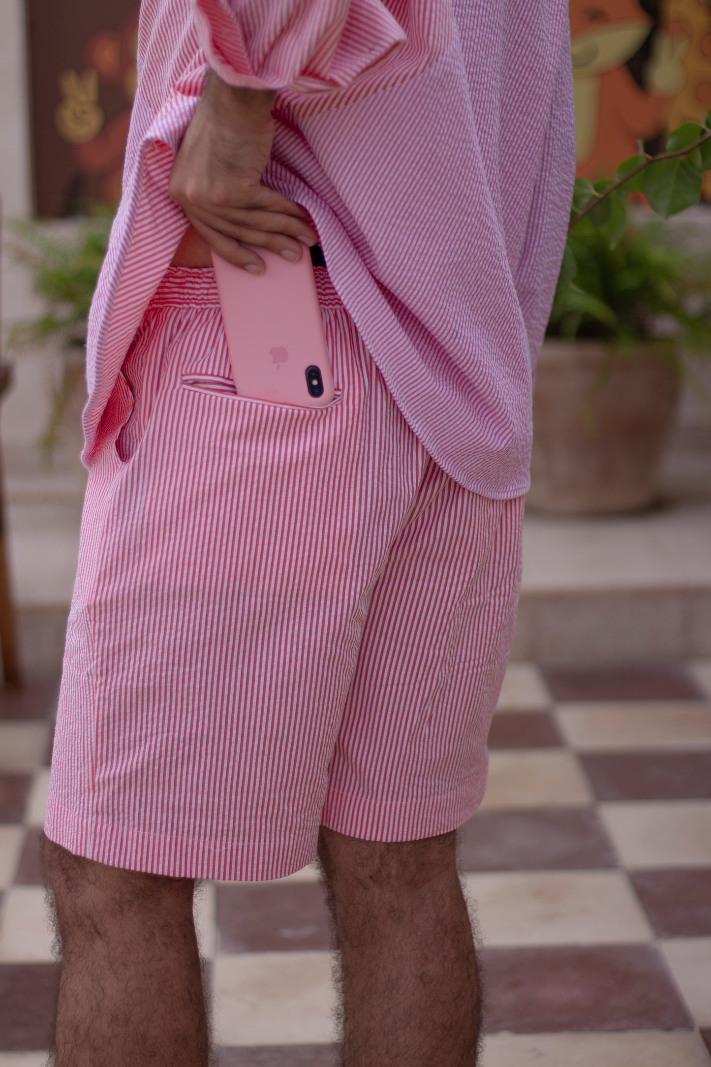 Seersucker Relaxed Shorts