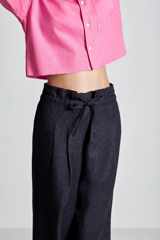 Indigo Paperbag Pants