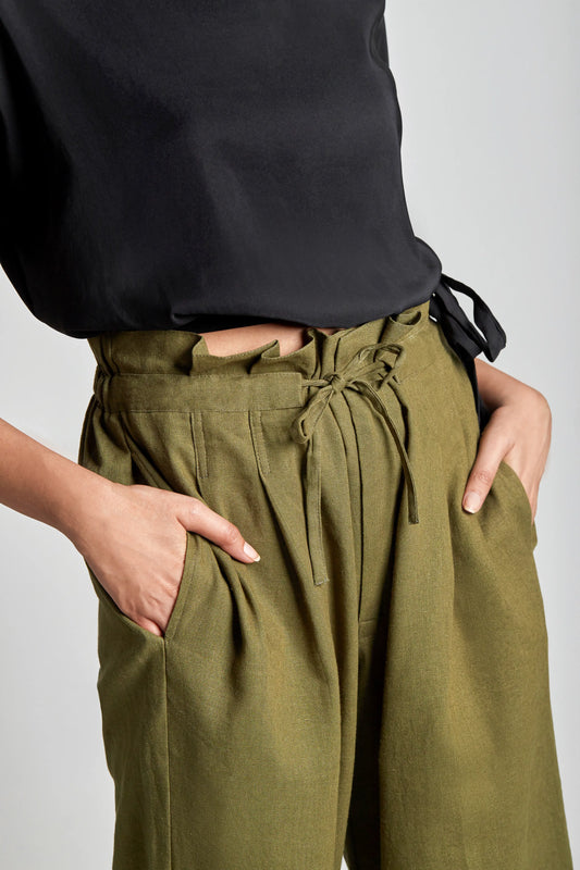 Spinach Paperbag Pants