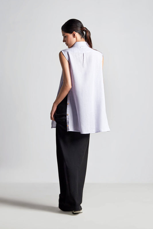 Lavender Side Split Shirt - inclusiviteeapparel.com