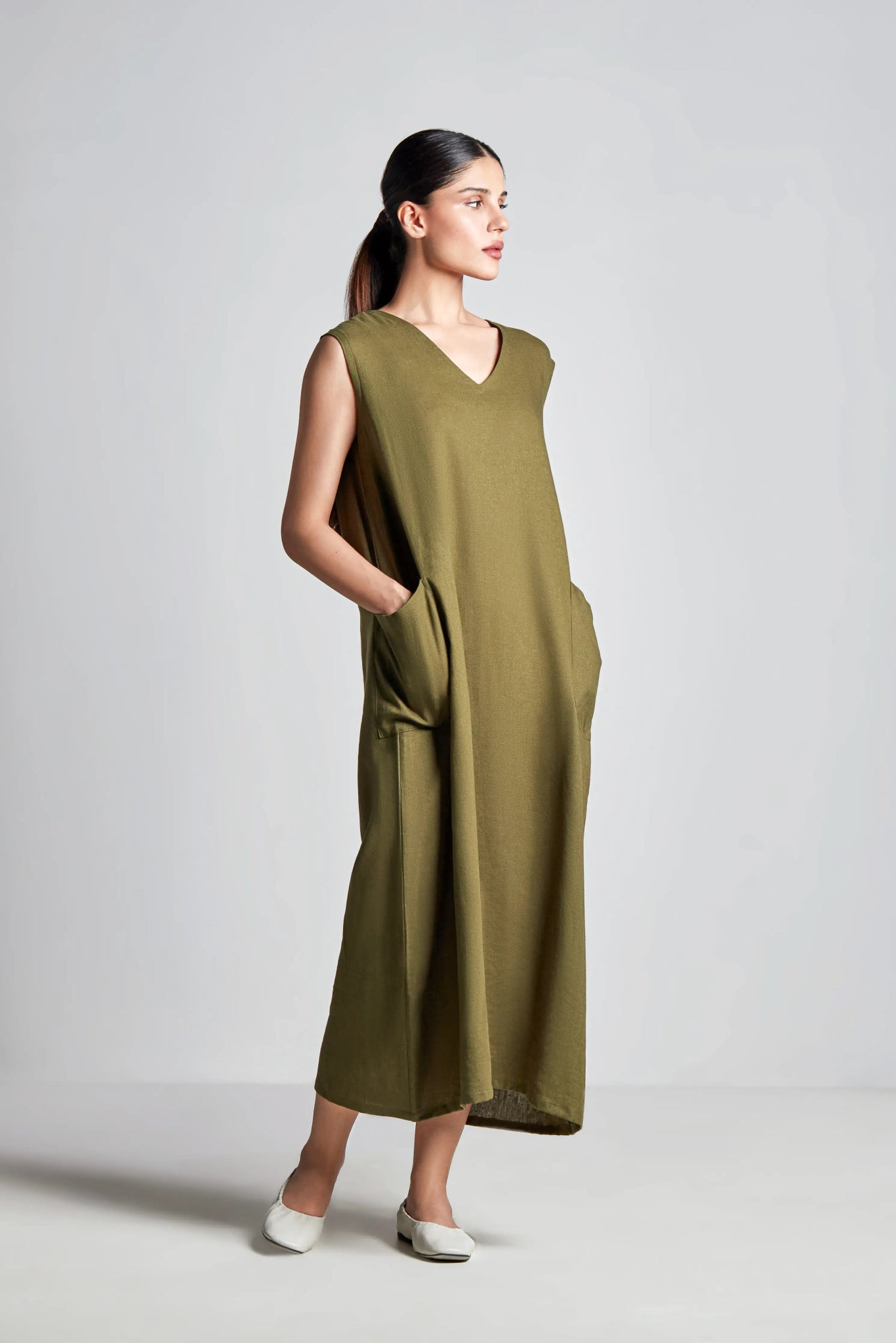 Spinach A - Line Dress - inclusiviteeapparel.com