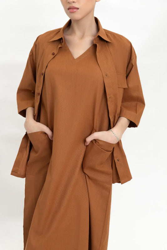 Terracotta A - Line Dress - inclusiviteeapparel.com